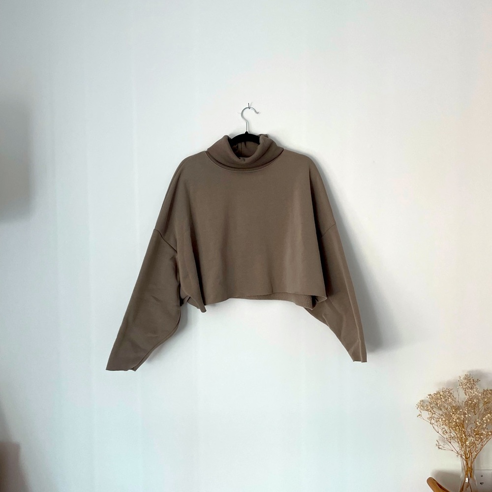 Oak and Fort cropped turtleneck sweater